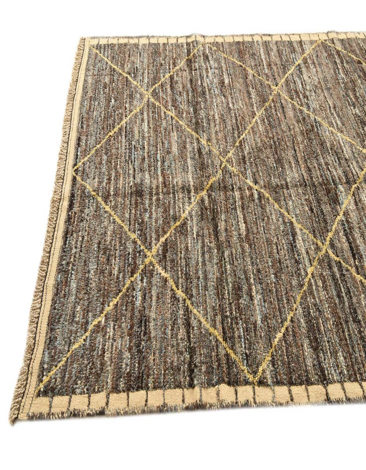 Detail image of  6' 3 x 9' 8  Hand Knotted Moroccan Wool Rug