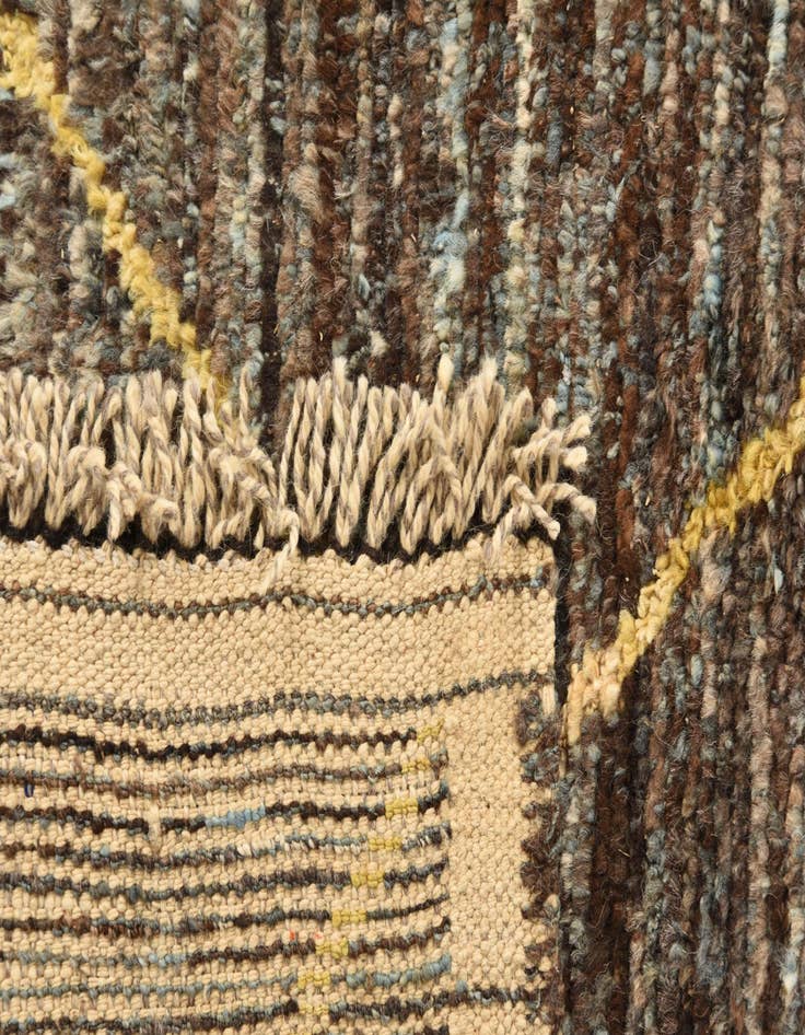 Detail image of  6' 3 x 9' 8  Hand Knotted Moroccan Wool Rug
