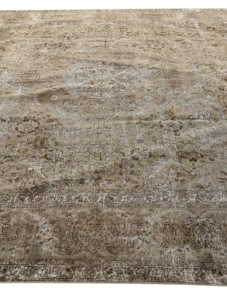 Detail image of  9' 8 x 13'  Hand Knotted Ultra Vintage Persian Wool Rug