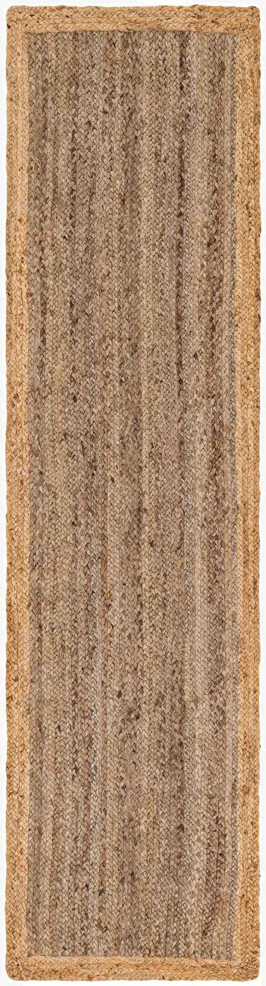  2' x 8'  Hand Braided Jute Runner Rug