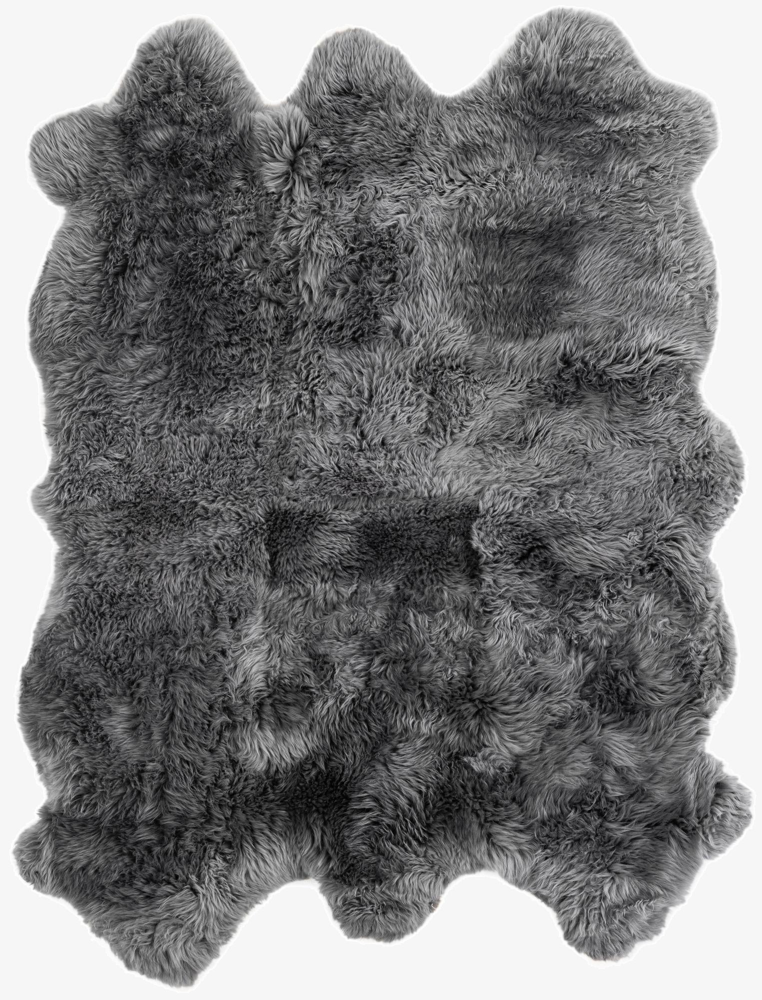  4' 9 x 6' Natural Sheepskin Freeform Rug