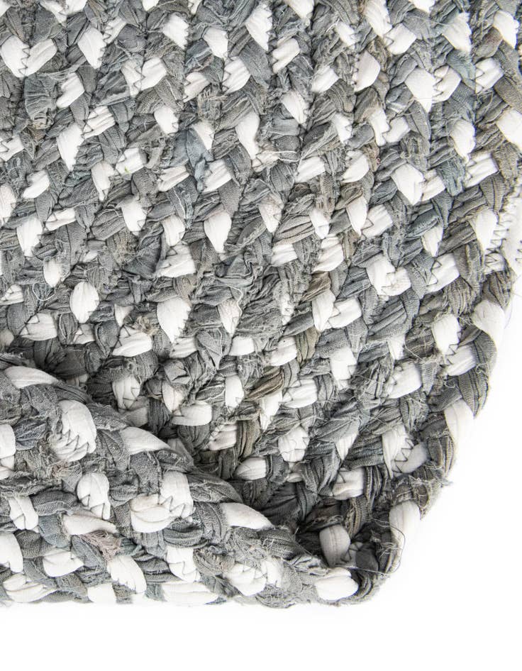 Detail image of  2' 2 x 3' 7  Hand Braided Chindi Hearth Rug