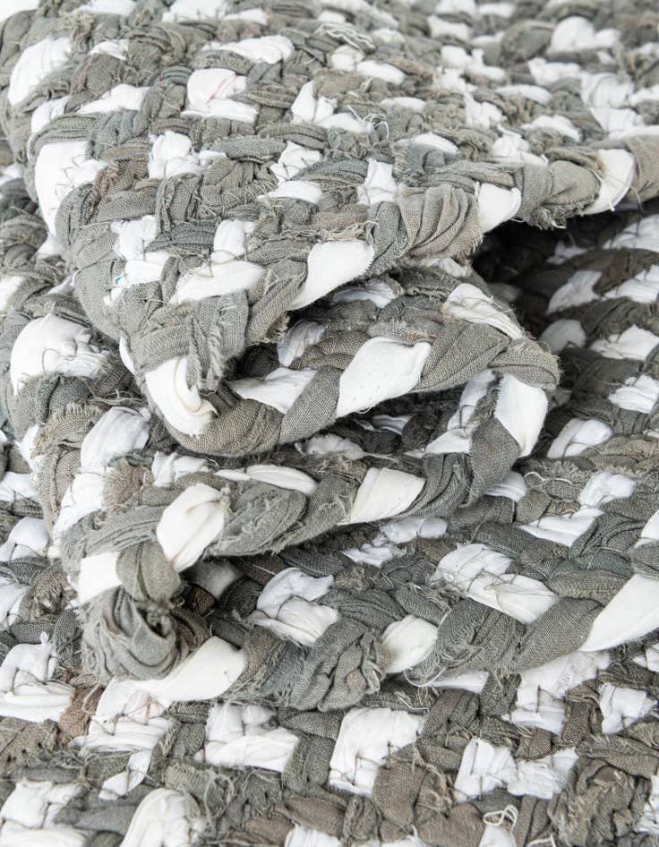 Detail image of  2' 2 x 3' 7  Hand Braided Chindi Hearth Rug