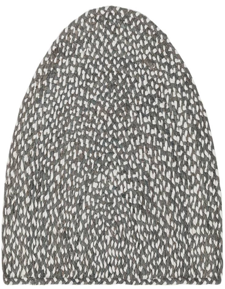 Detail image of  2' 2 x 3' 7  Hand Braided Chindi Hearth Rug