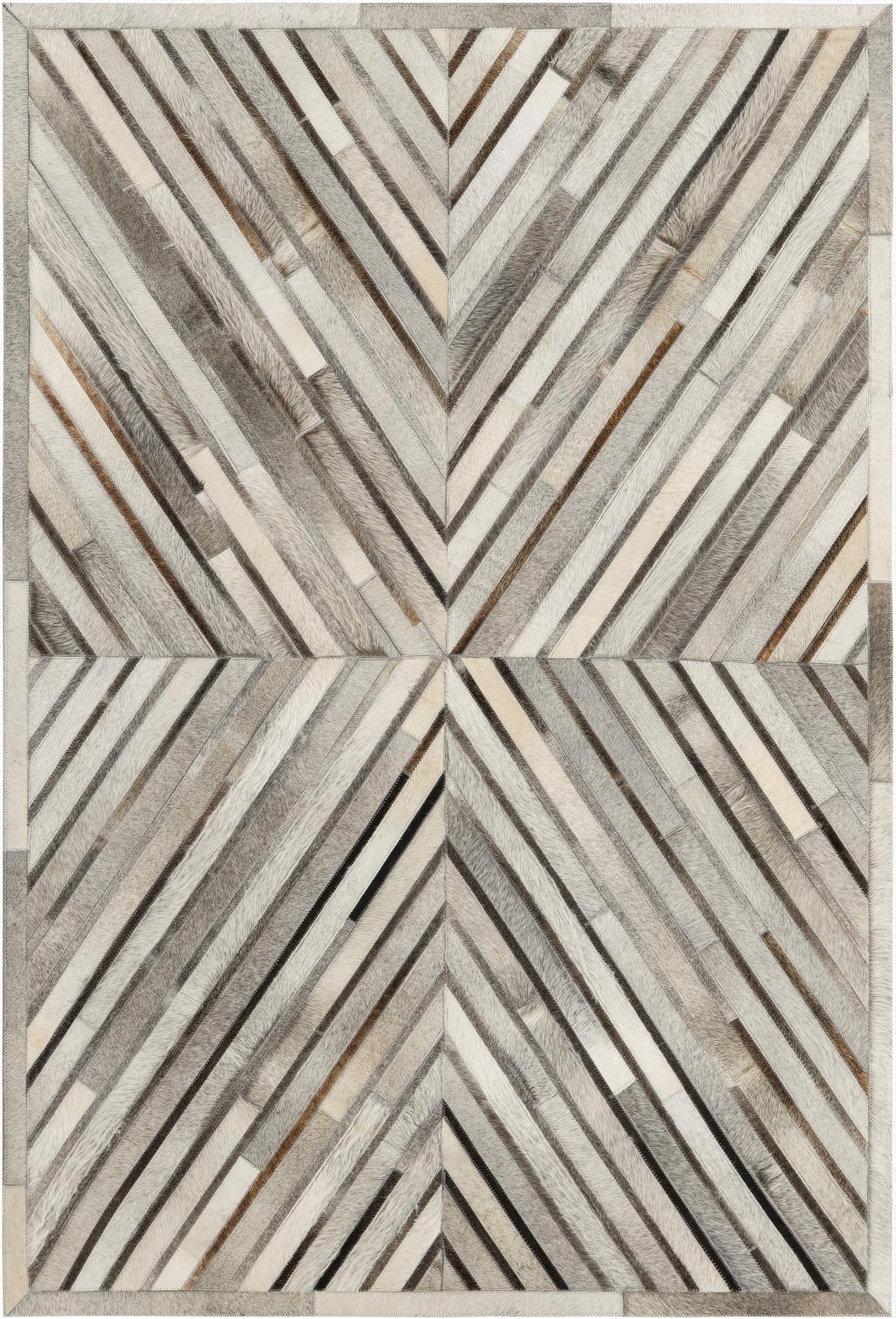  4' 1 x 6' 1 Cowhide Leather Rug