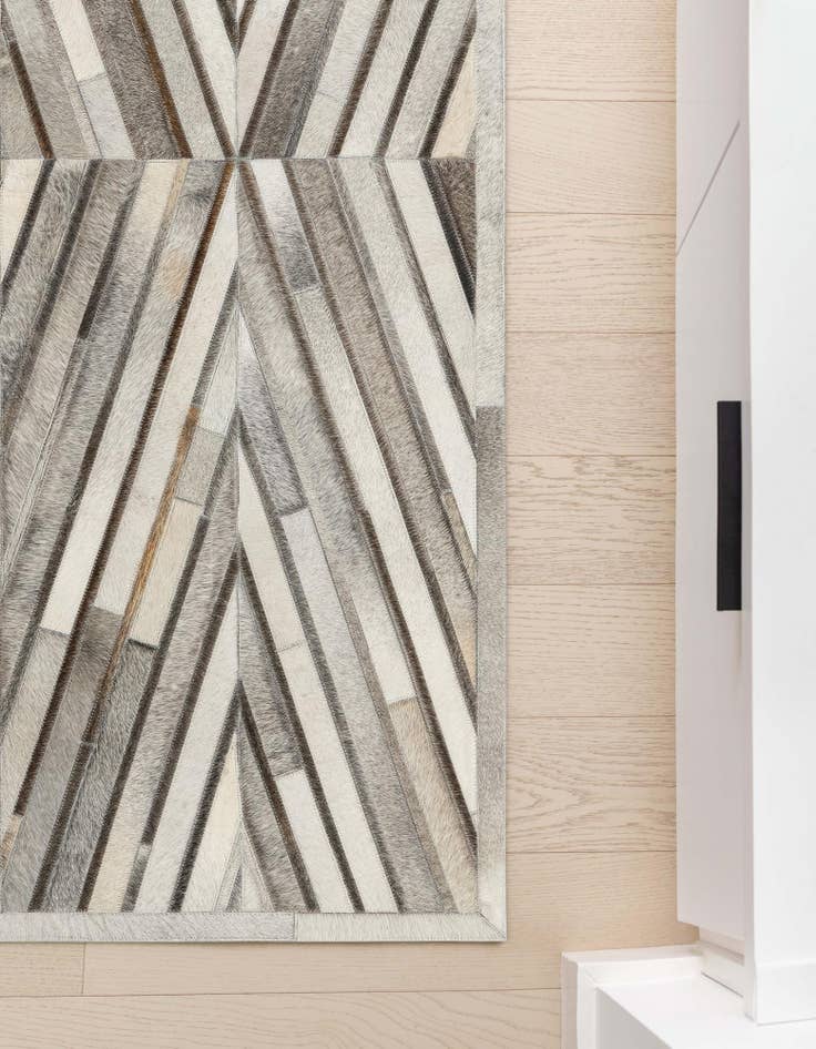 Detail image of  1' 2 x 3' 1 Cowhide Leather Runner Rug