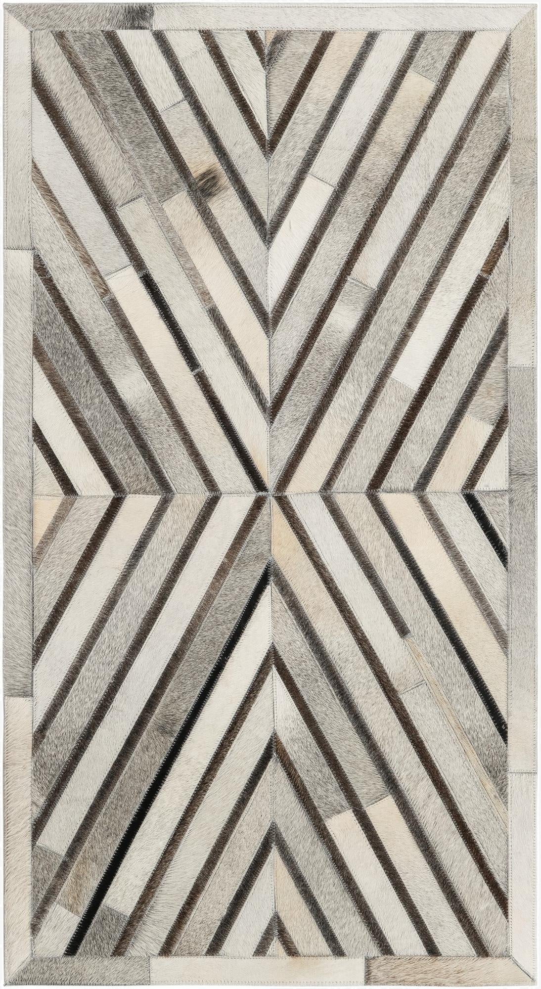  2' 2 x 4' 1 Cowhide Leather Runner Rug