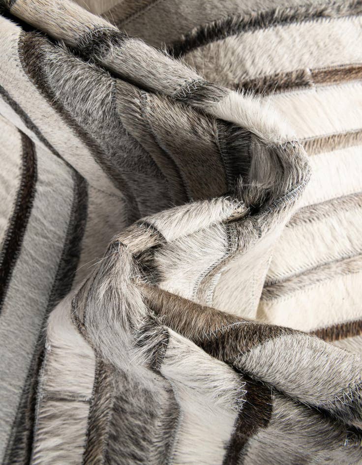 Detail image of  7' 10 x 7' 10 Cowhide Leather Square Rug