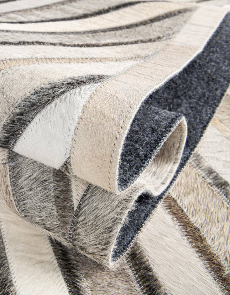 Detail image of  7' 10 x 7' 10 Cowhide Leather Square Rug