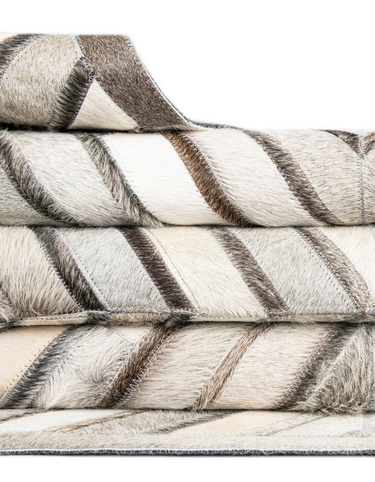 Detail image of  7' 10 x 7' 10 Cowhide Leather Square Rug