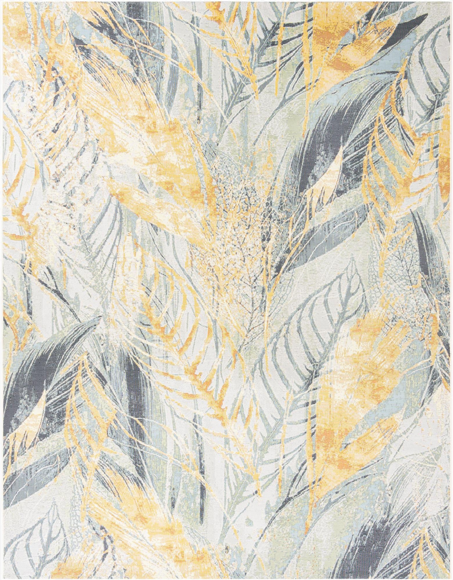  7' 10 x 10'  Washable Botanical Indoor / Outdoor Rug