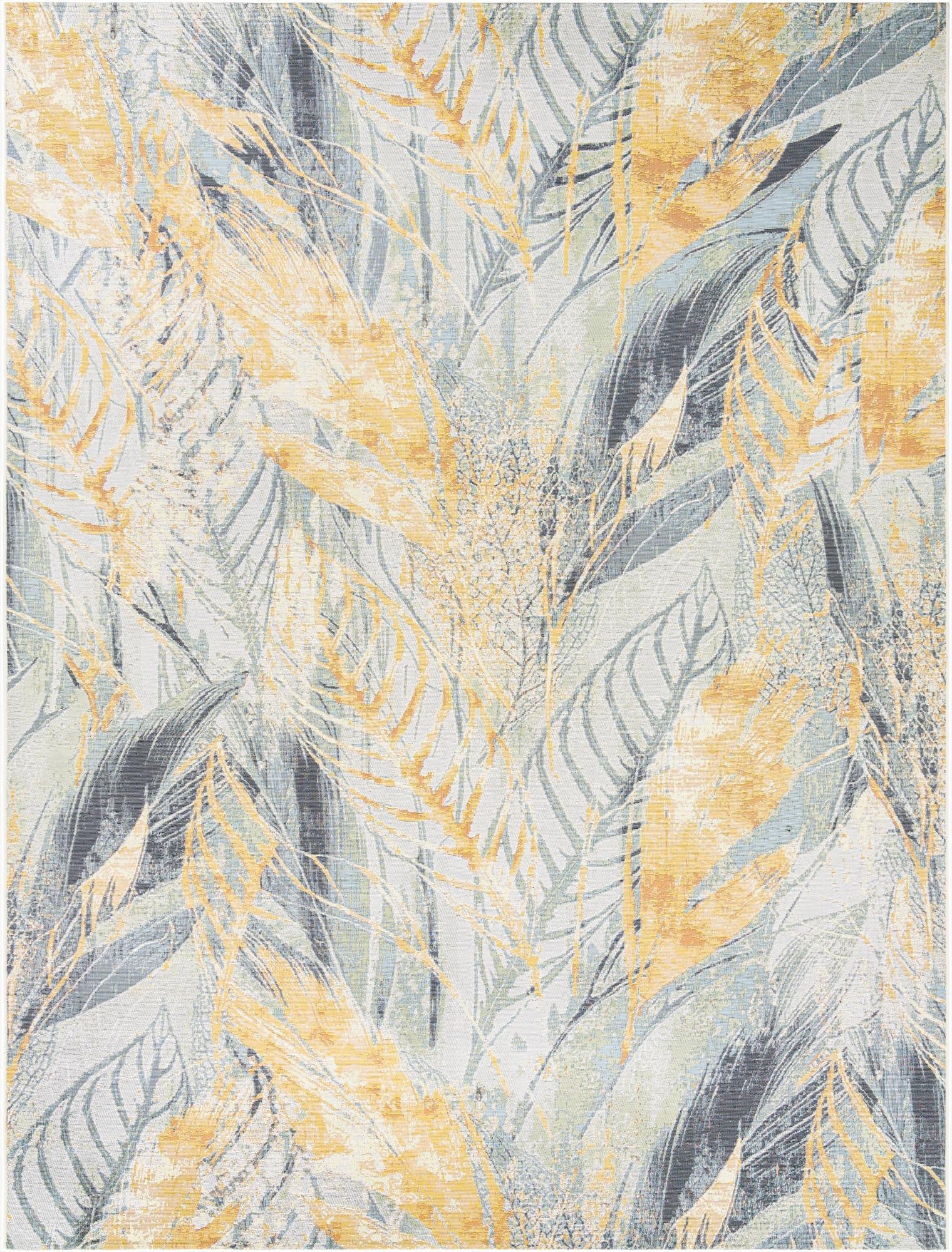  9' x 12'  Washable Botanical Indoor / Outdoor Rug