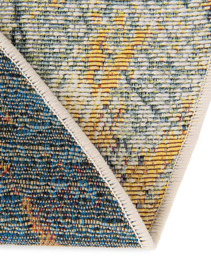 Detail image of  7' 10 x 7' 10  Washable Botanical Indoor / Outdoor Round Rug