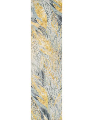2' 7 x 10' Washable Botanical Indoor / Outdoor Runner Rug