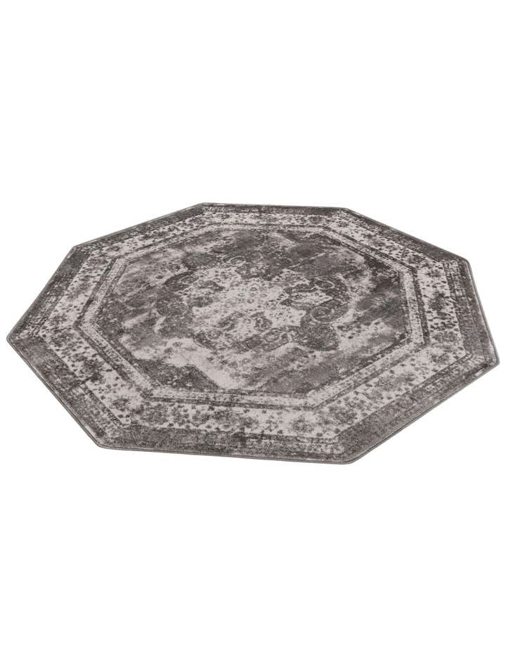 Gray 6' x 6' Monte Carlo Octagon Rug | Rugs.com