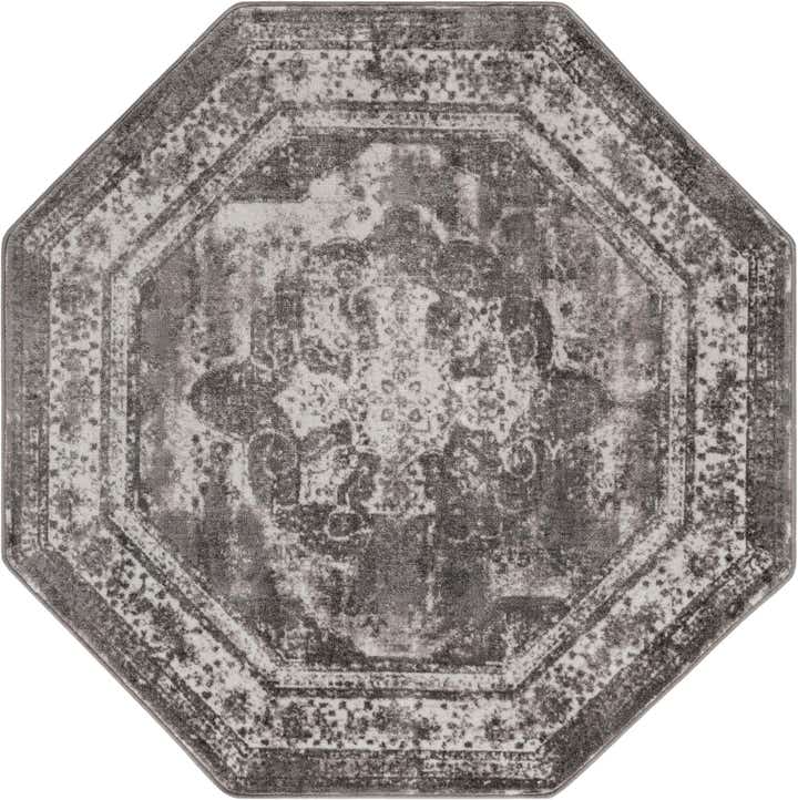Gray 6' x 6' Monte Carlo Octagon Rug | Rugs.com