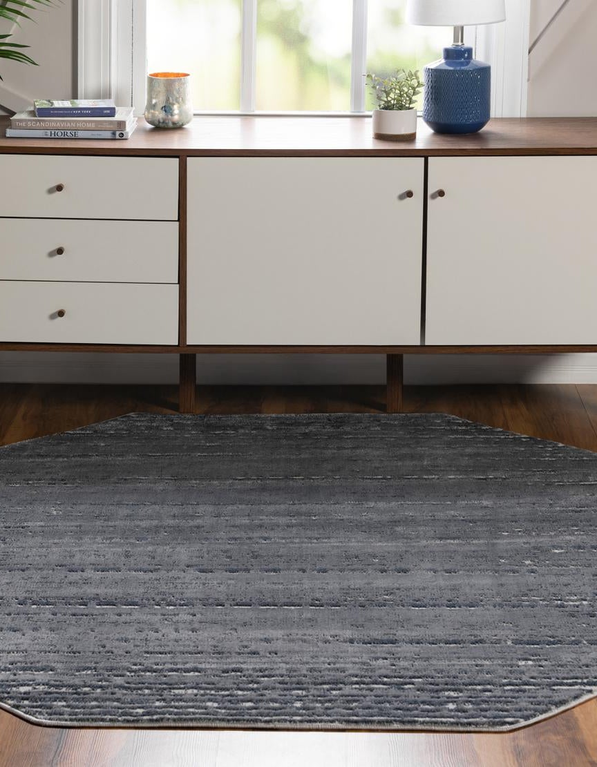 Gray 6' x 6' Oasis Octagon Rug | Rugs.com