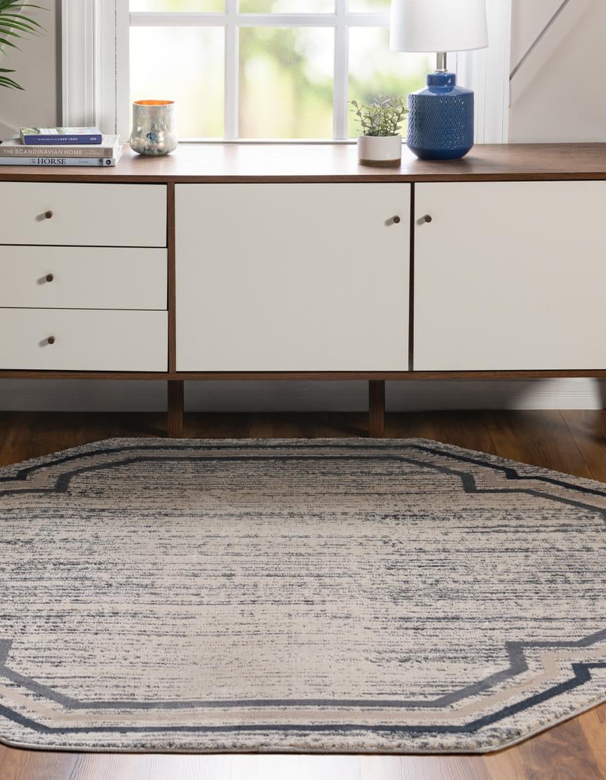Gray 6' x 6' Oasis Octagon Rug | Rugs.com