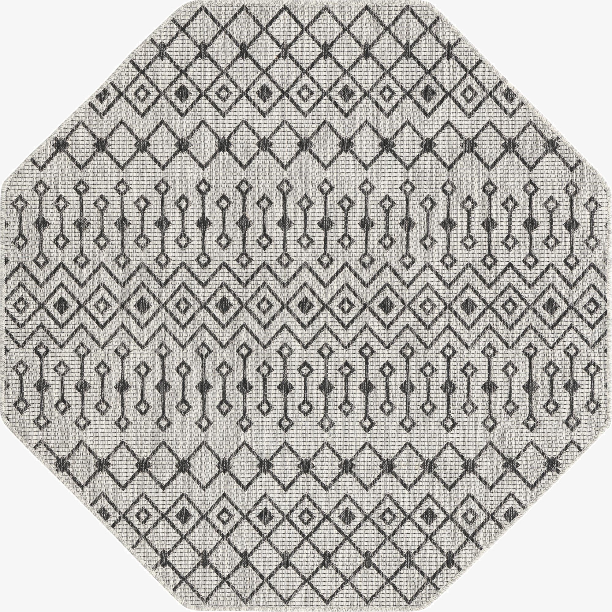  5' 3 x 5' 3  Washable Lattice Indoor / Outdoor Octagon Rug