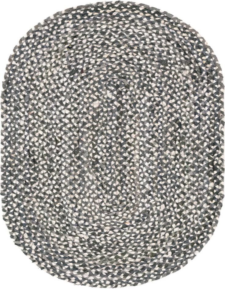 Detail image of  3' 3 x 5' 1  Hand Braided Chindi Oval Rug