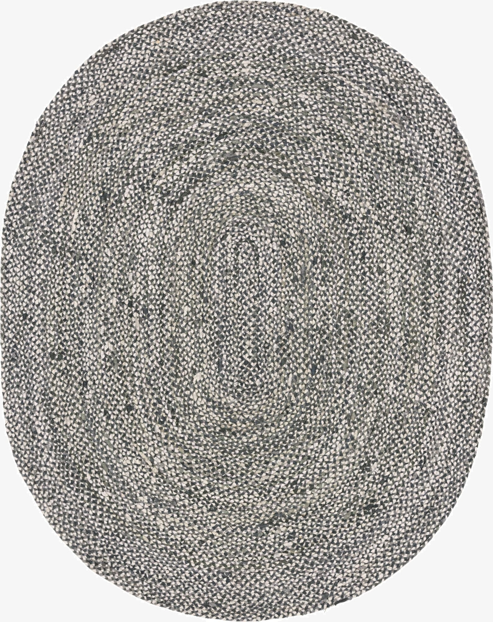  8' x 10'  Hand Braided Chindi Oval Rug