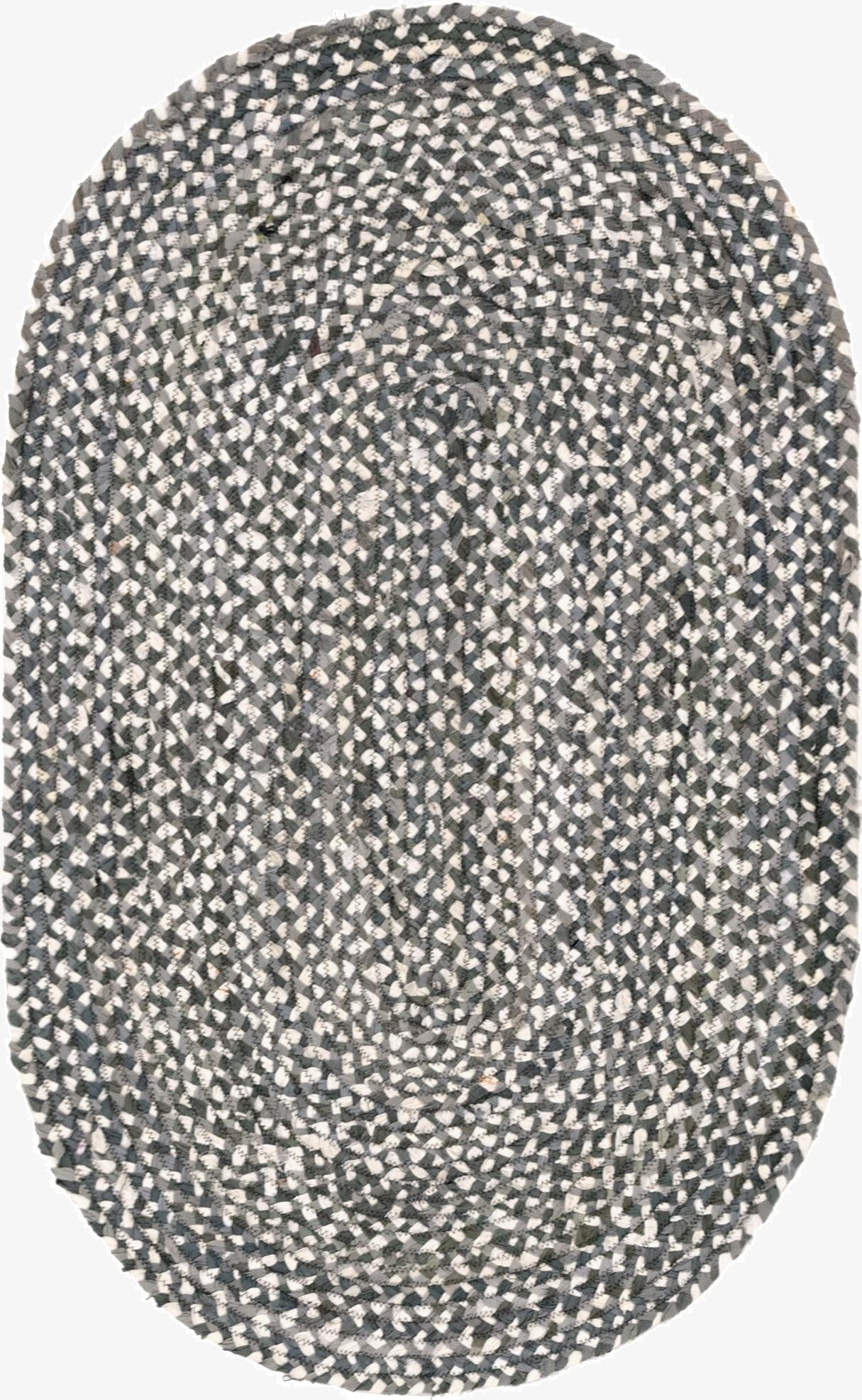  3' 3 x 5' 1  Hand Braided Chindi Oval Rug