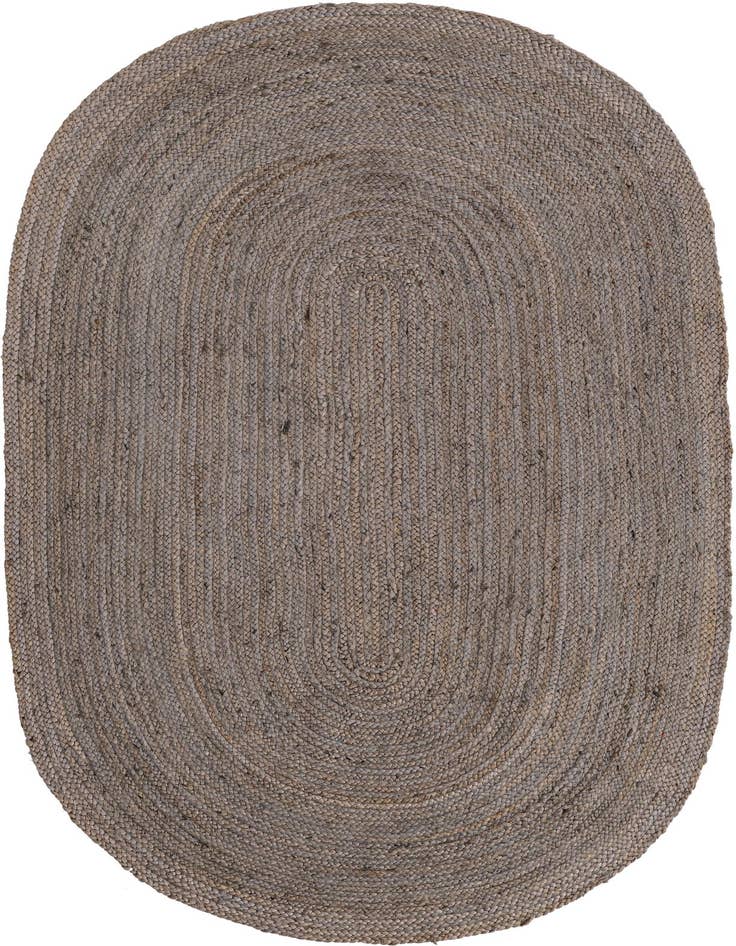 Detail image of  5' 1 x 8'  Hand Braided Jute Oval Rug
