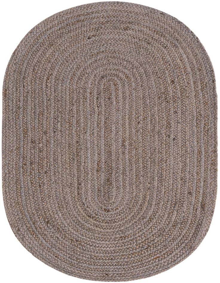 Detail image of  3' 3 x 5' 1  Hand Braided Jute Oval Rug