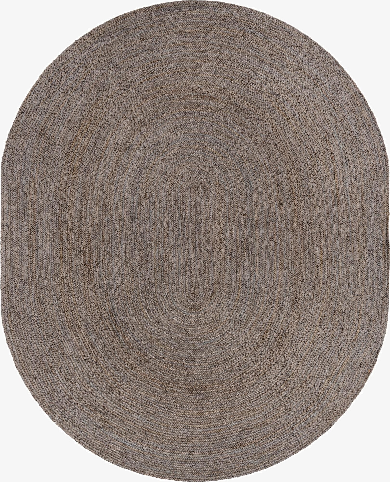 Primary image  8' x 10'  Hand Braided Jute Oval Rug