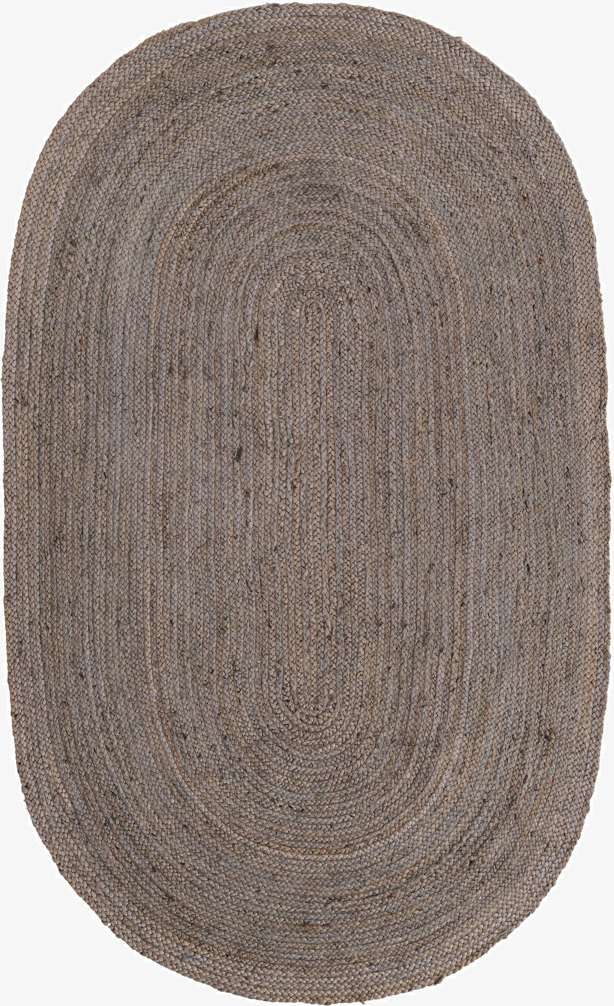  5' 1 x 8'  Hand Braided Jute Oval Rug