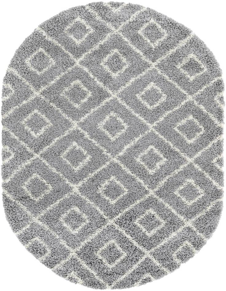 Detail image of  5' 3 x 8' Lattice Shag Oval Rug