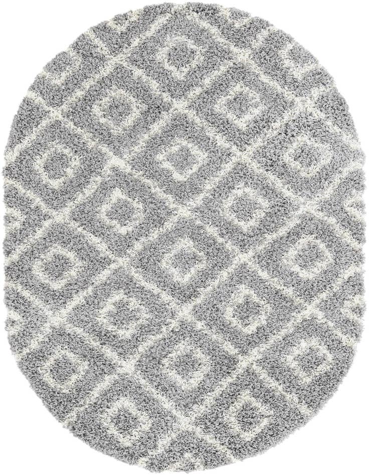 Detail image of  4' x 6' Lattice Shag Oval Rug