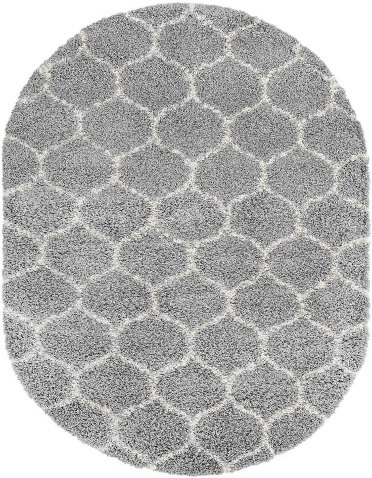 Detail image of  5' 3 x 8' Lattice Shag Oval Rug
