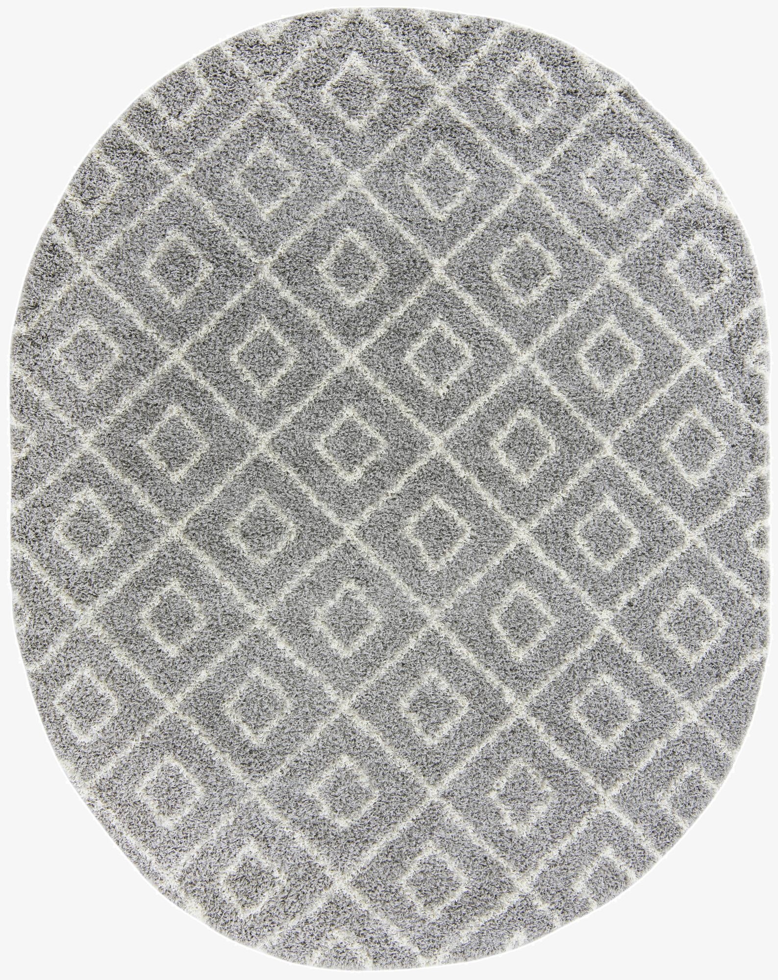  7' 10 x 10' Lattice Shag Oval Rug