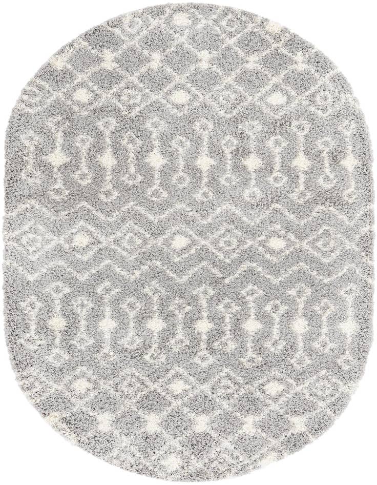 Detail image of 5' 3 x 8' Moroccan Trellis Shag Oval Rug