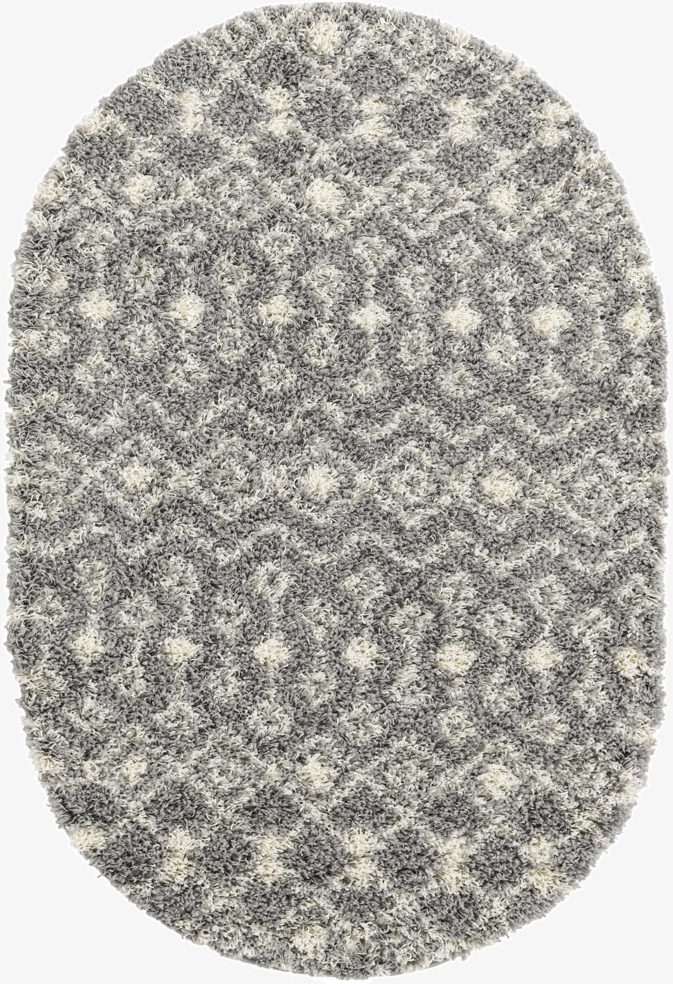  4' x 6' Moroccan Trellis Shag Oval Rug