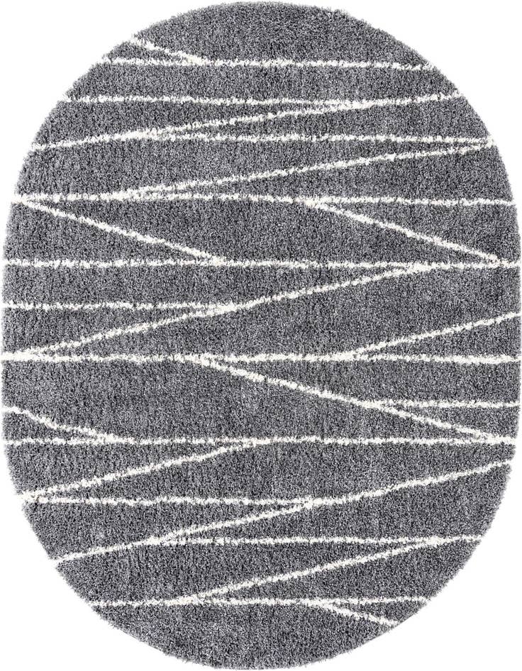Detail image of  5' 3 x 8' Serenity Shag Oval Rug