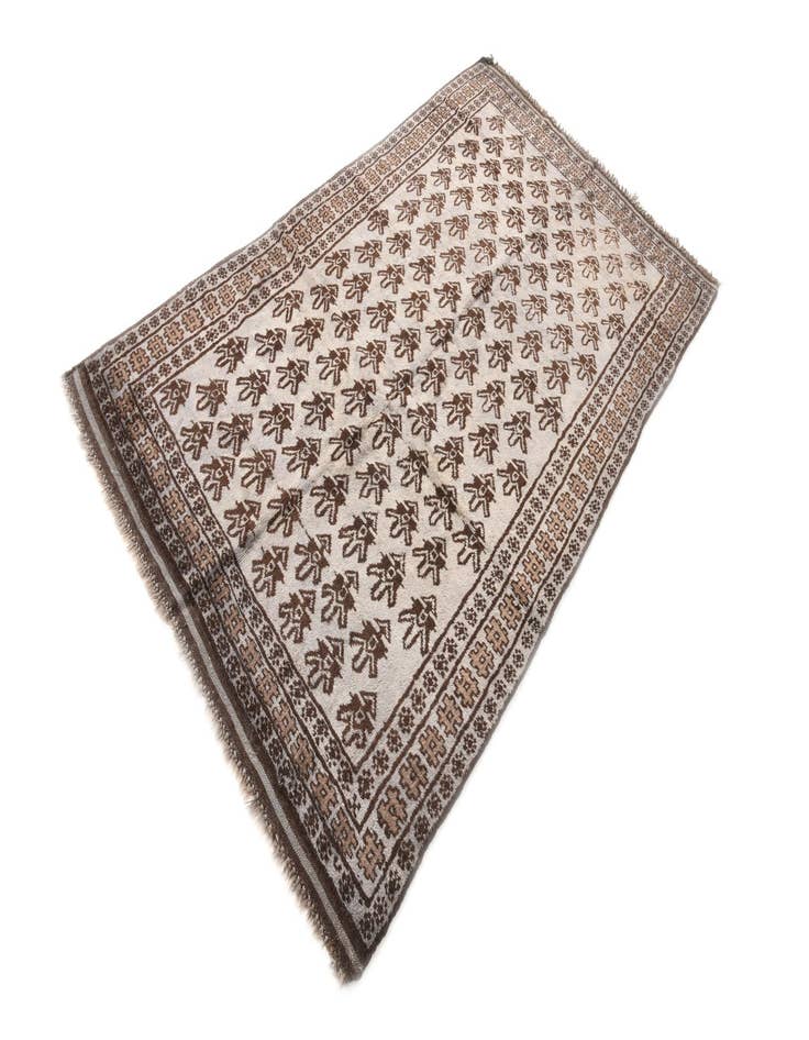 Detail image of  4' 9 x 8'  Hand Knotted Balouch Wool Rug