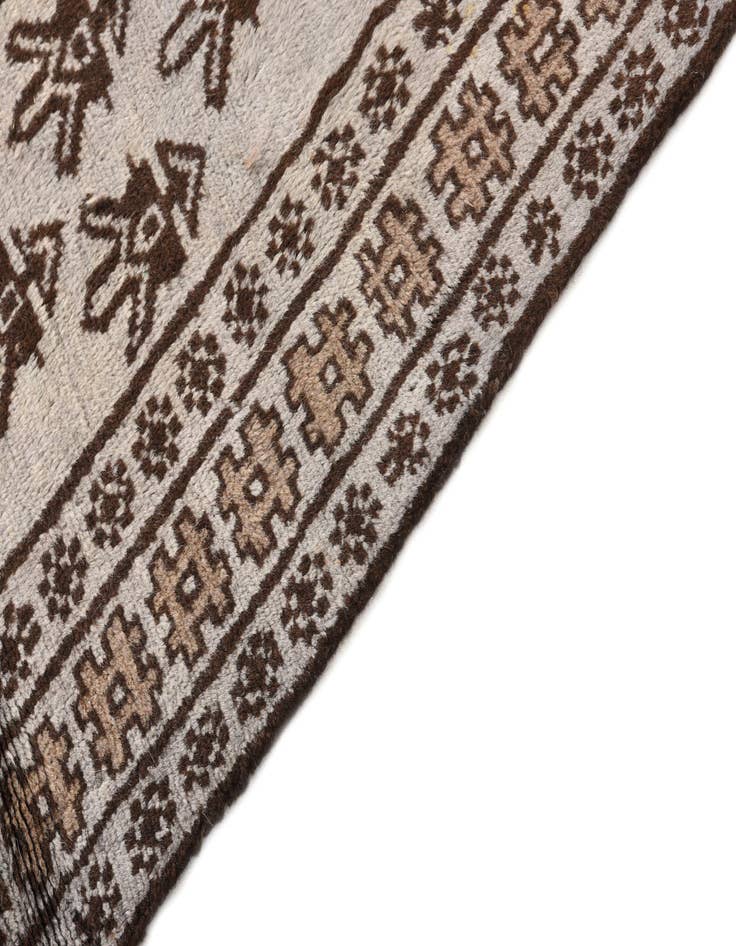 Detail image of  4' 9 x 8'  Hand Knotted Balouch Wool Rug