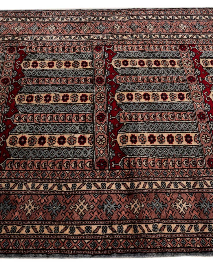 Detail image of  4' 3 x 6' 2  Hand Knotted Bokhara Oriental Wool Rug