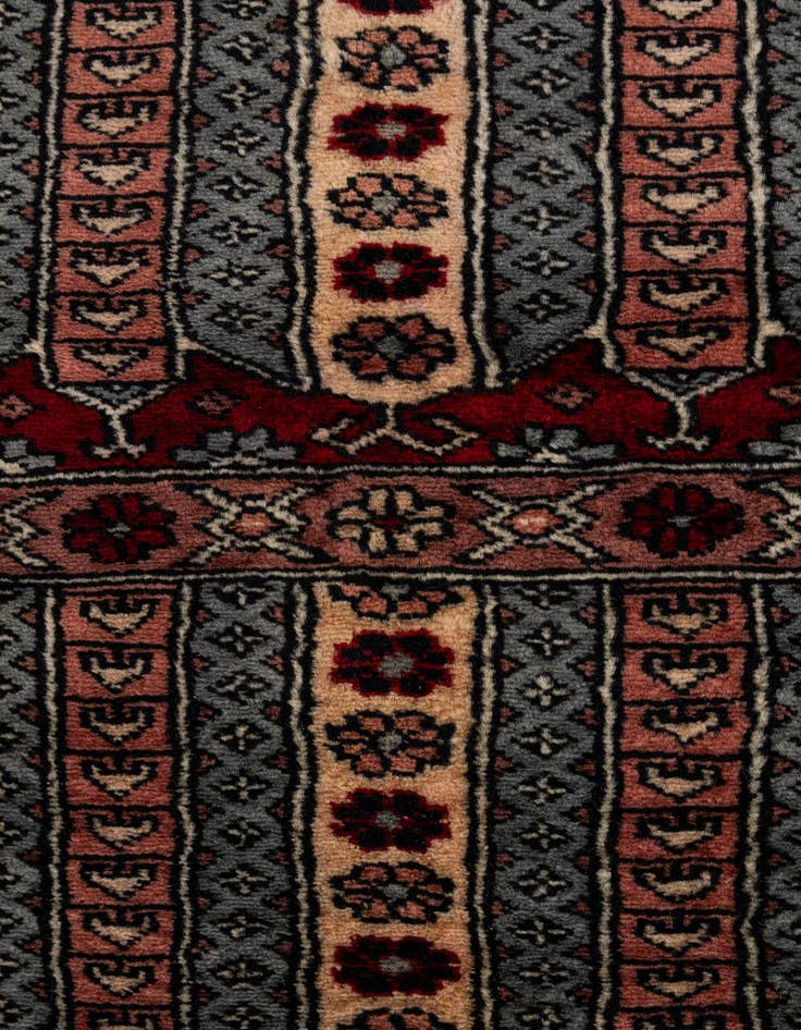 Detail image of  4' 3 x 6' 2  Hand Knotted Bokhara Oriental Wool Rug