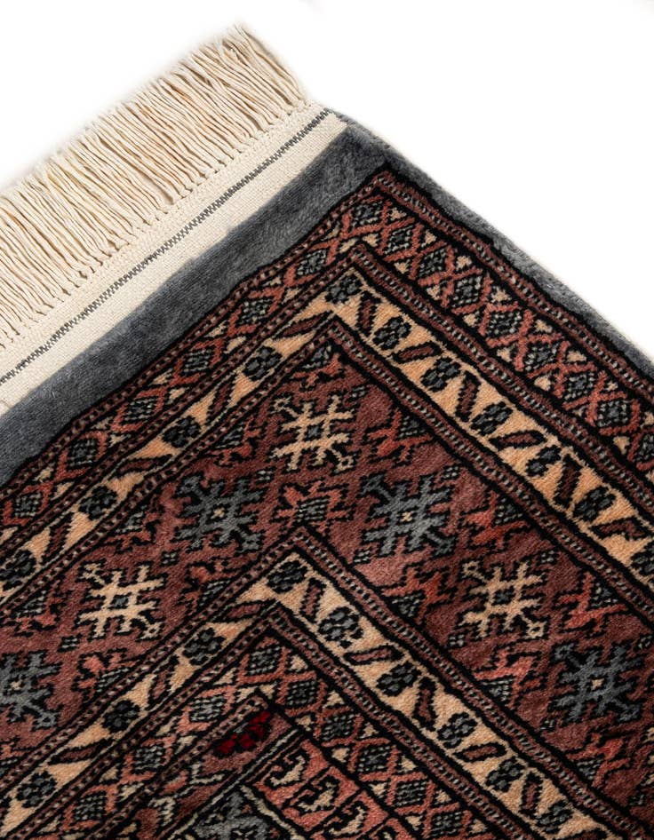 Detail image of  4' 3 x 6' 2  Hand Knotted Bokhara Oriental Wool Rug