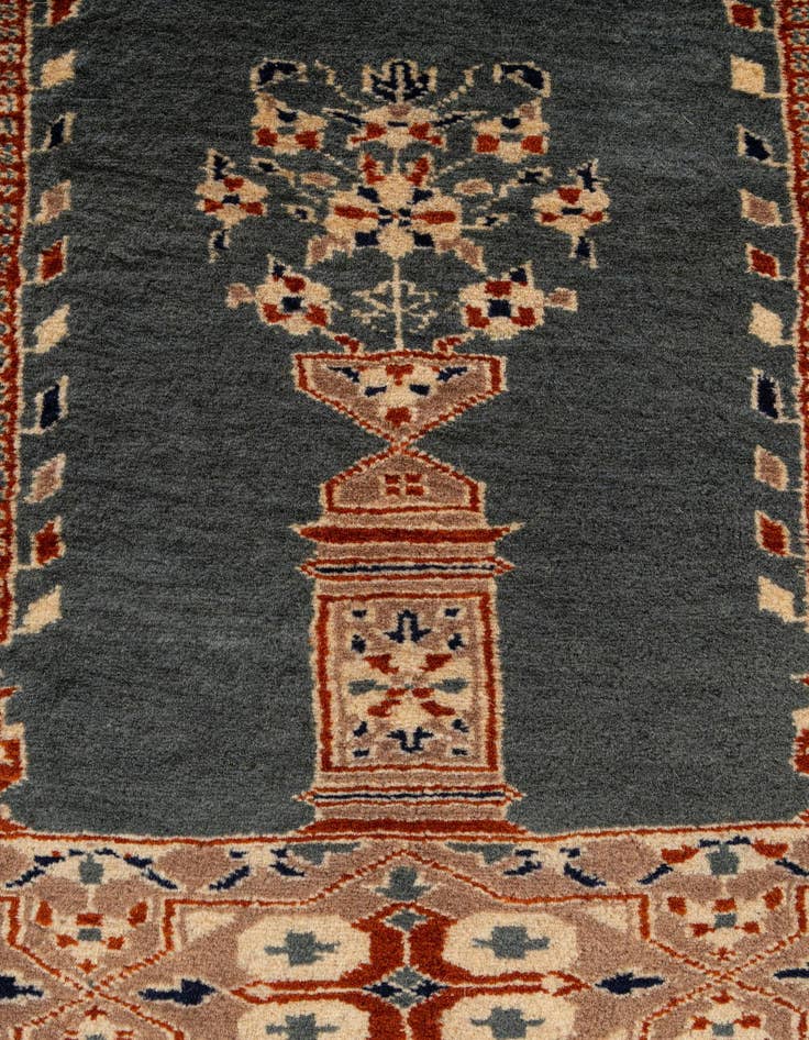 Detail image of  2' 8 x 4' 6  Hand Knotted Bokhara Oriental Wool Rug