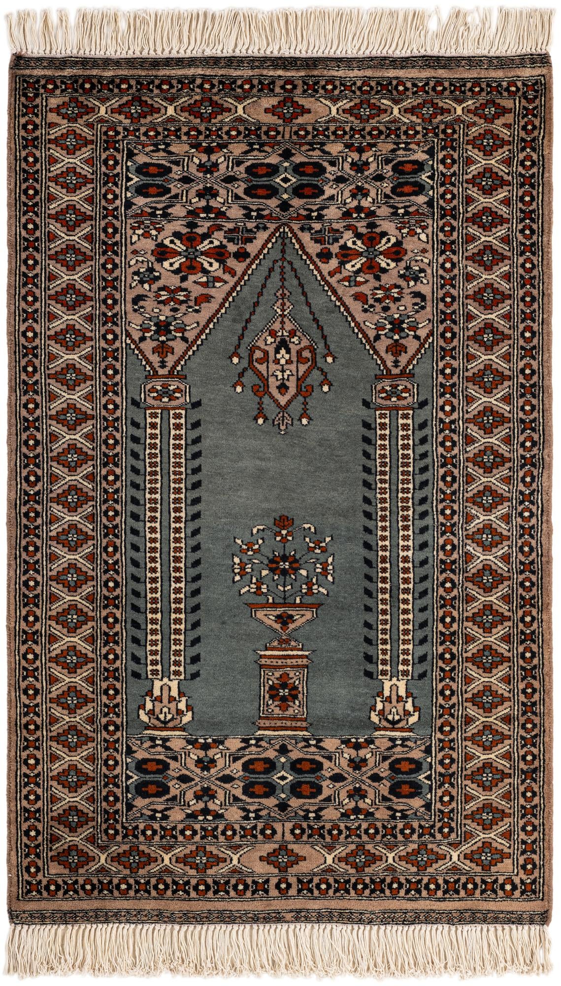  2' 8 x 4' 1  Hand Knotted Bokhara Oriental Wool Rug