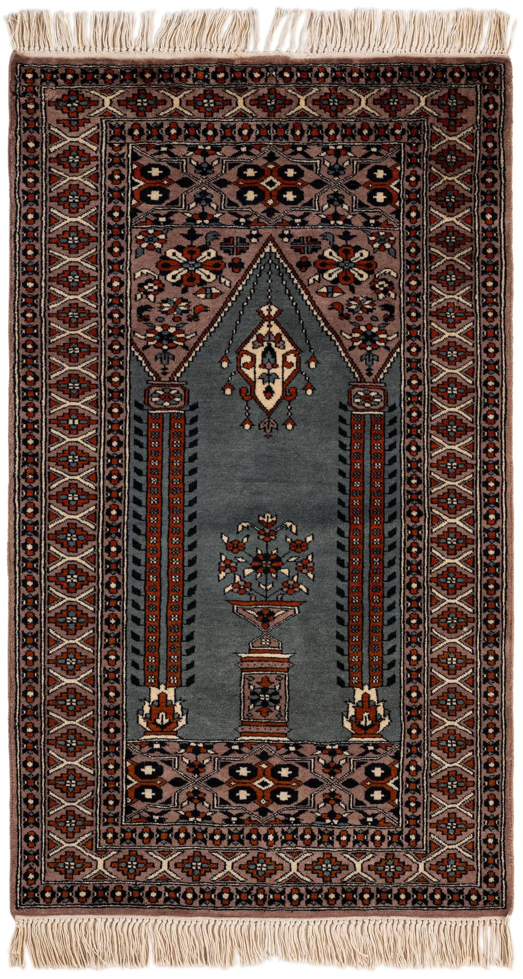 2' 6 x 4' 3  Hand Knotted Bokhara Oriental Wool Rug