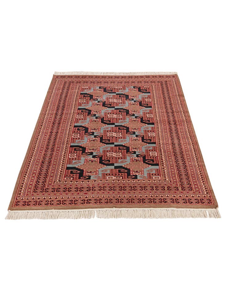 Detail image of  4' 1 x 6' 2  Hand Knotted Bokhara Oriental Wool Rug