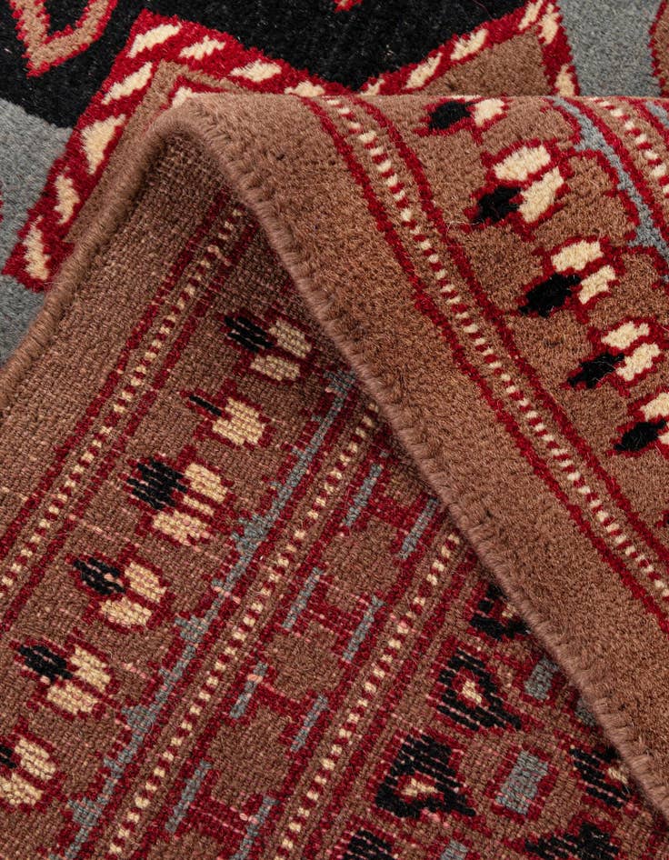 Detail image of  4' 1 x 6' 2  Hand Knotted Bokhara Oriental Wool Rug