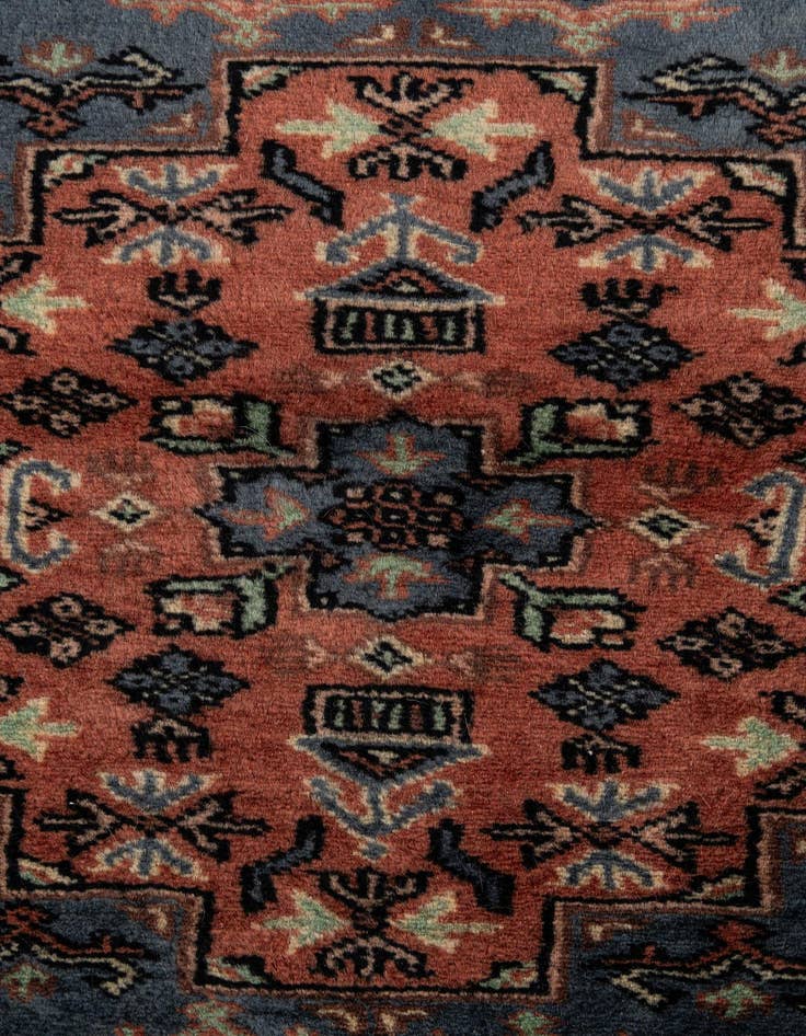 Detail image of  4' 4 x 6' 1  Hand Knotted Bokhara Oriental Wool Rug