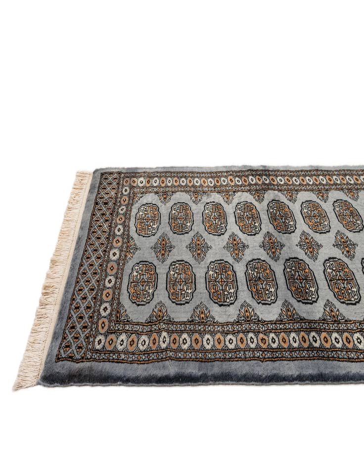 Detail image of  3' 2 x 5' 2  Hand Knotted Bokhara Oriental Wool Rug