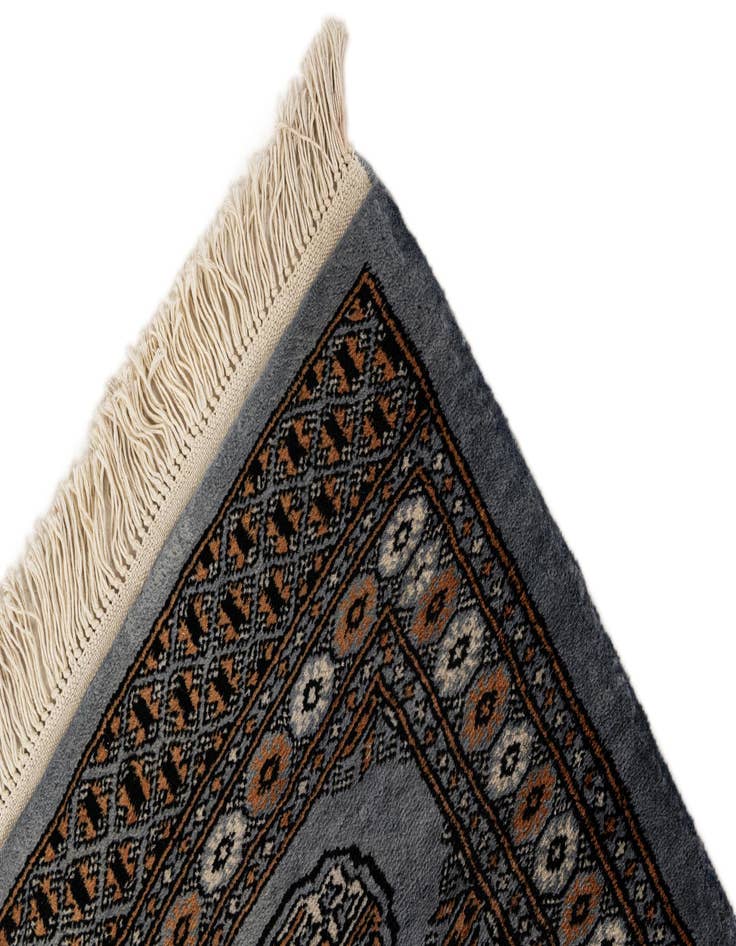 Detail image of  3' 2 x 5' 2  Hand Knotted Bokhara Oriental Wool Rug